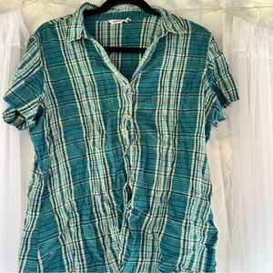 Woolrich Turquoise Plaid Button-Down Shirt